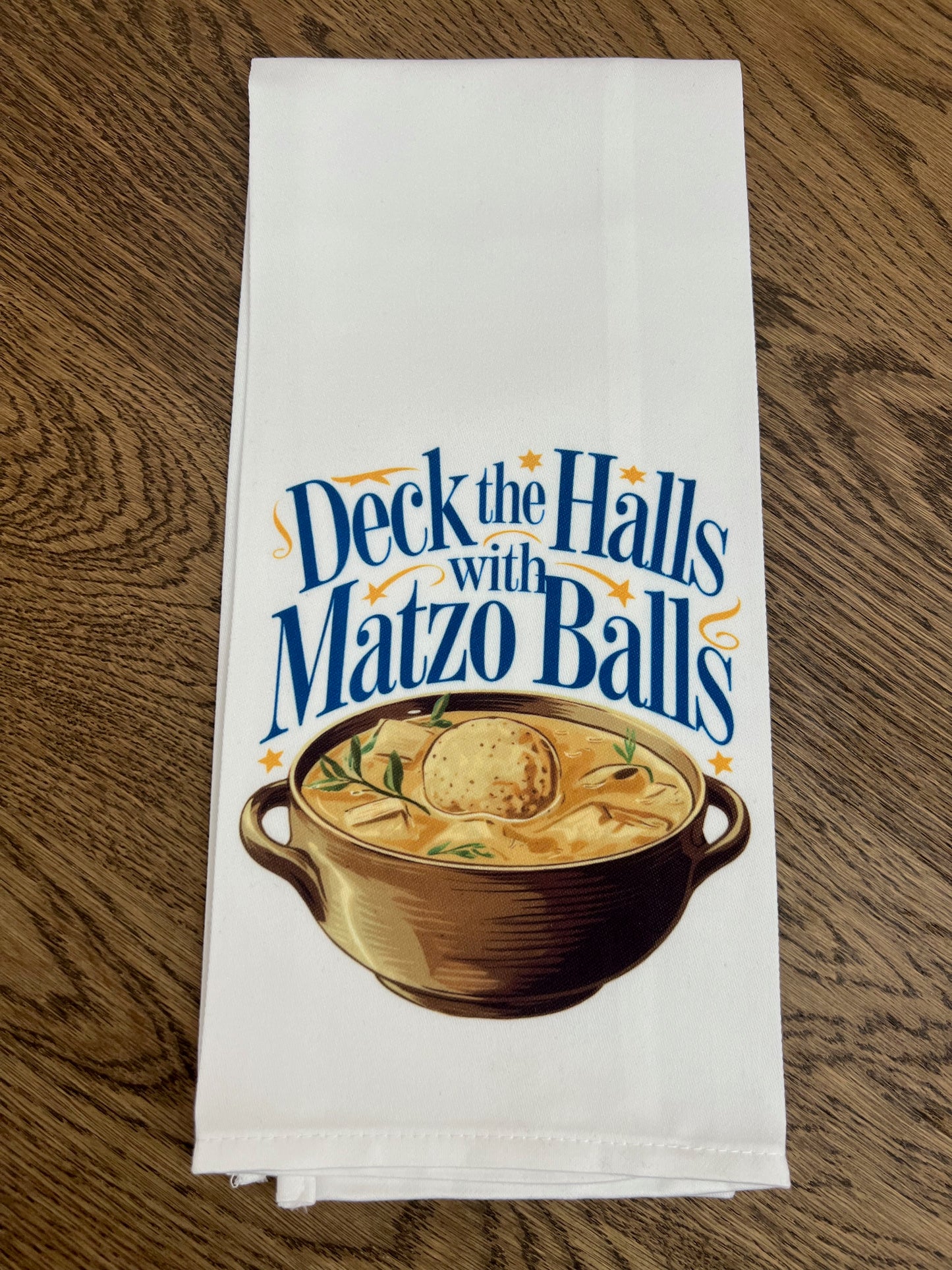 Deck the halls with Matzo Balls- Flour sack towel