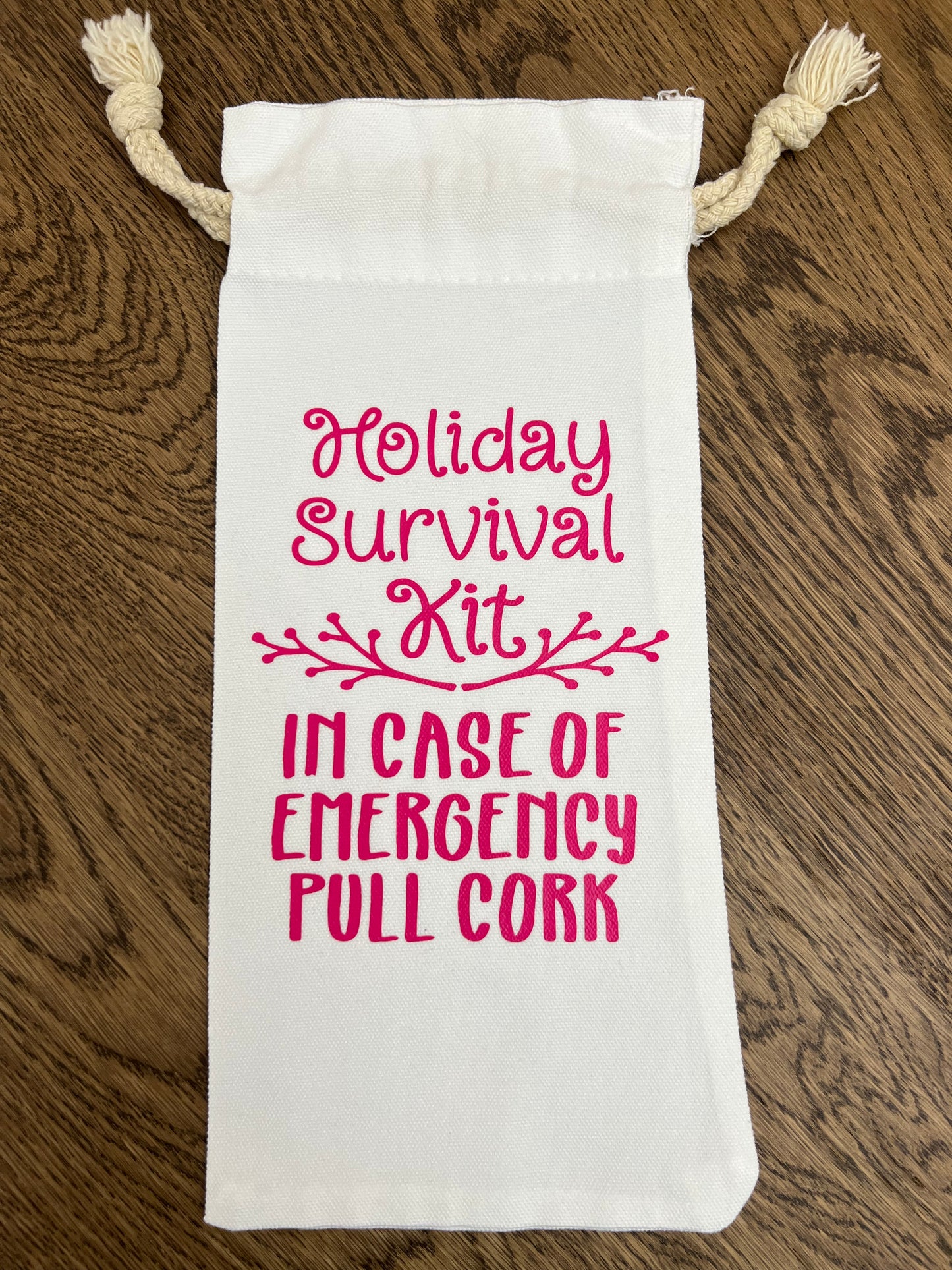 Holiday Survival Kit-Eco Friendly Booze gift bag